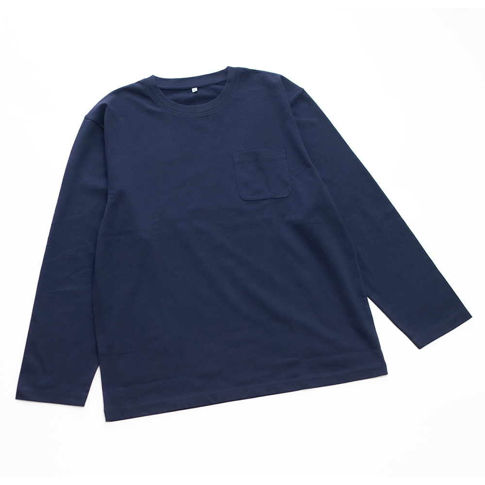 パジャマ トップスのみ メンズ 綿100％ 長袖 春 夏 初秋 柔らかく軽い薄手の快適Tシャツ 胸ポケット チャコール ネイビー S M L LL 3L メール便なら送料無料 |  | 17