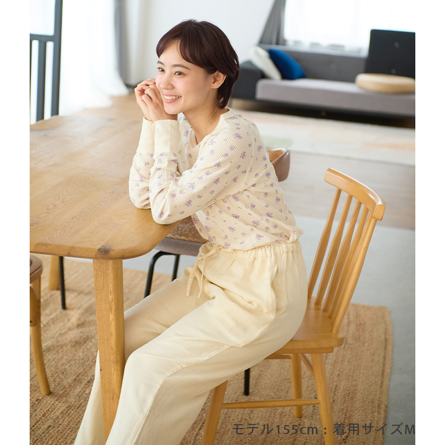 ルームパンツ レディース 綿100％ 三重ガーゼ トリプルガーゼ 春 秋