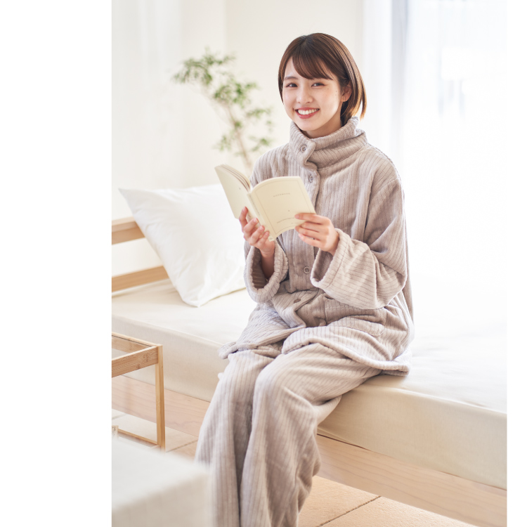 パジャマ レディース 冬 暖かい ハイネック 長袖 あったか