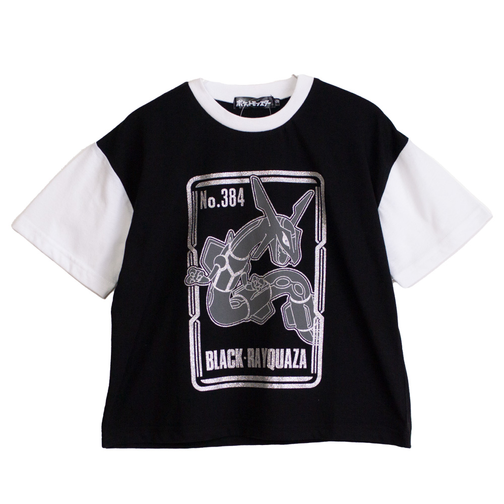 ポケモン キッズ 男の子 Tシャツ 半袖 子供服 レックウザ 黒い
