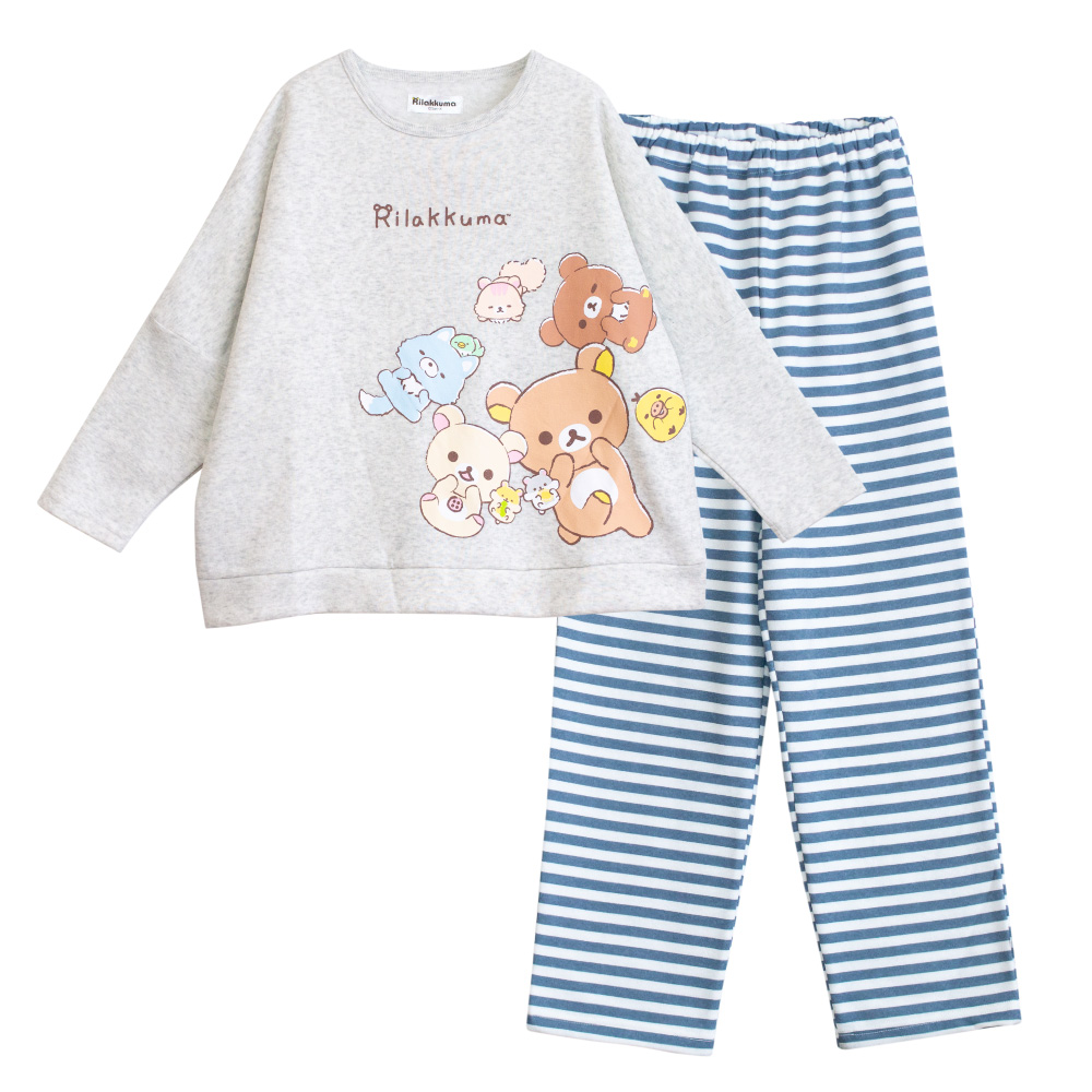 リラックマ Rilakkuma キッズパジャマ 女の子 裏起毛 シャギー