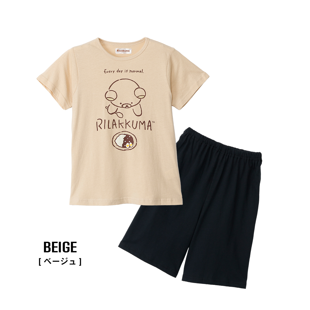 リラックマ キッズ パジャマ ガールズ 綿100% Tシャツ素材 半袖 春 夏