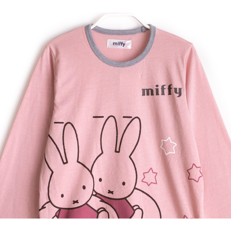 miffy ミッフィー パジャマ キッズ 女の子 長袖 半袖 春 夏 秋 Tシャツ素材 ピンク パープル 100 110 120 130 140  150 160 子供 ガールズ ジュニア