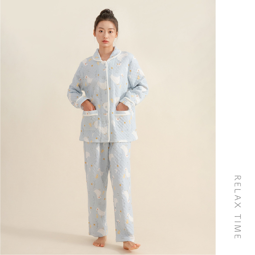 新品未使用】nacrureナクリュール長袖パジャマL ニットキルト