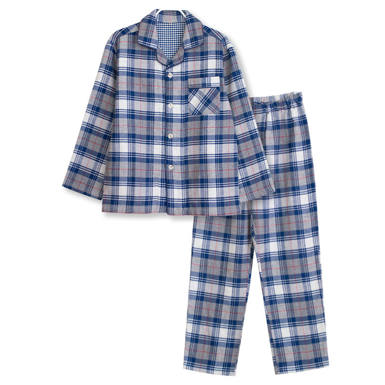 パジャマ メンズ 綿100％ 長袖 冬 ふんわり柔らかい2枚仕立ての厚手生地で暖かい ダブルガーゼ起...