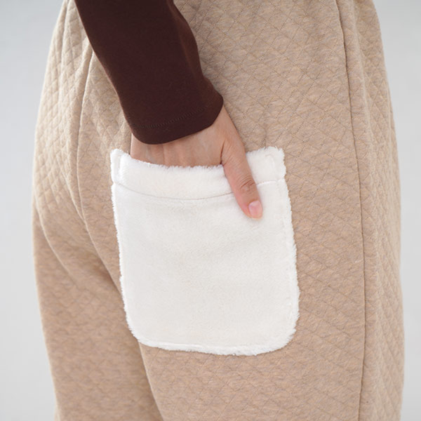 オーガニックコットンキルト ルームパンツ パジャマ あったかルーム