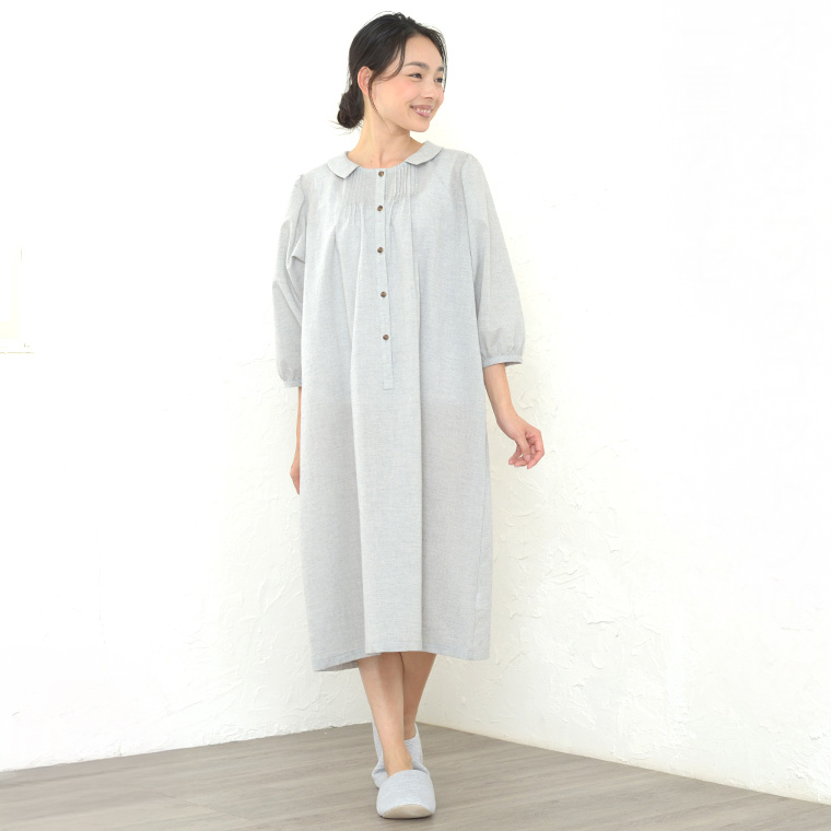 パジャマ レディース ネグリジェ オーガニックコットン ガーゼ編み 綿 夏 春 秋 ワンピース ルームウェア 半開き ボタン留めタイプ 日本製 母の日 ギフト 0304 |  | 01