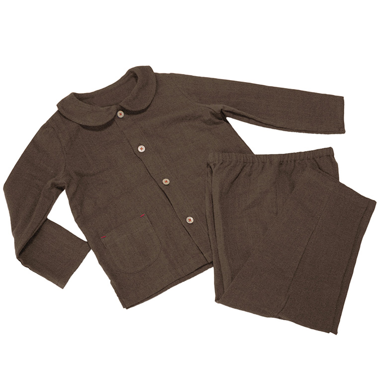 パジャマ キッズ・子供用 90 100 110サイズ 夏春秋 長袖 丸衿 前開き