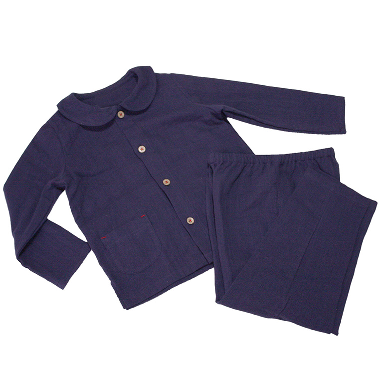 パジャマ キッズ・子供用 90 100 110サイズ 夏春秋 長袖 丸衿 前開き