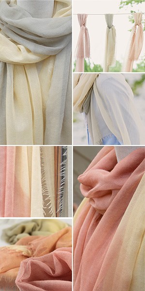 カシミヤ ストール 大判 上質 カシミヤ100％ ベンガラ染め 薄手 日本製