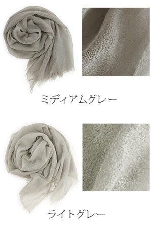 ⭐️theory ⭐️ライトグレー　カシミヤ100%超薄手　大判100x200cm カシミヤ ストール 大判 高級 100％ 墨染め 薄手 日本製 メンズ