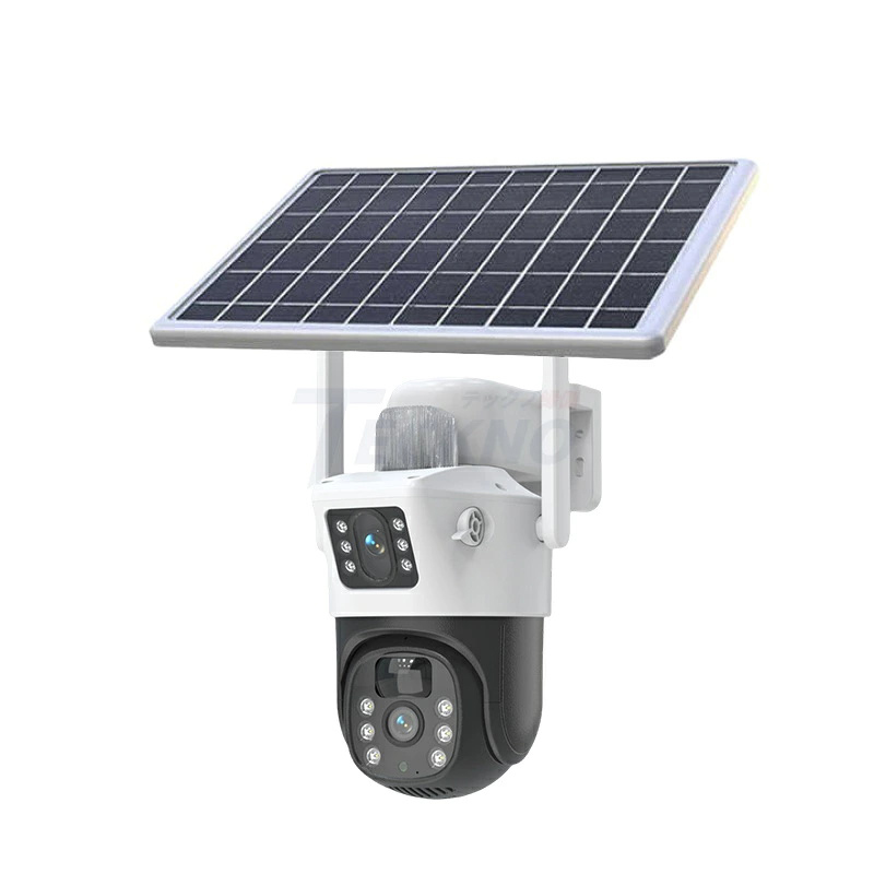 即納 防犯カメラ 屋外 ソーラーセット 2眼レンズ WIFI 600万画素 IP66