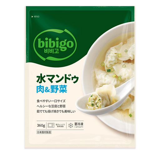 冷凍 bibigo 水マンドゥ 肉&野菜水餃子360g (1個あたり約9g) 水餃子