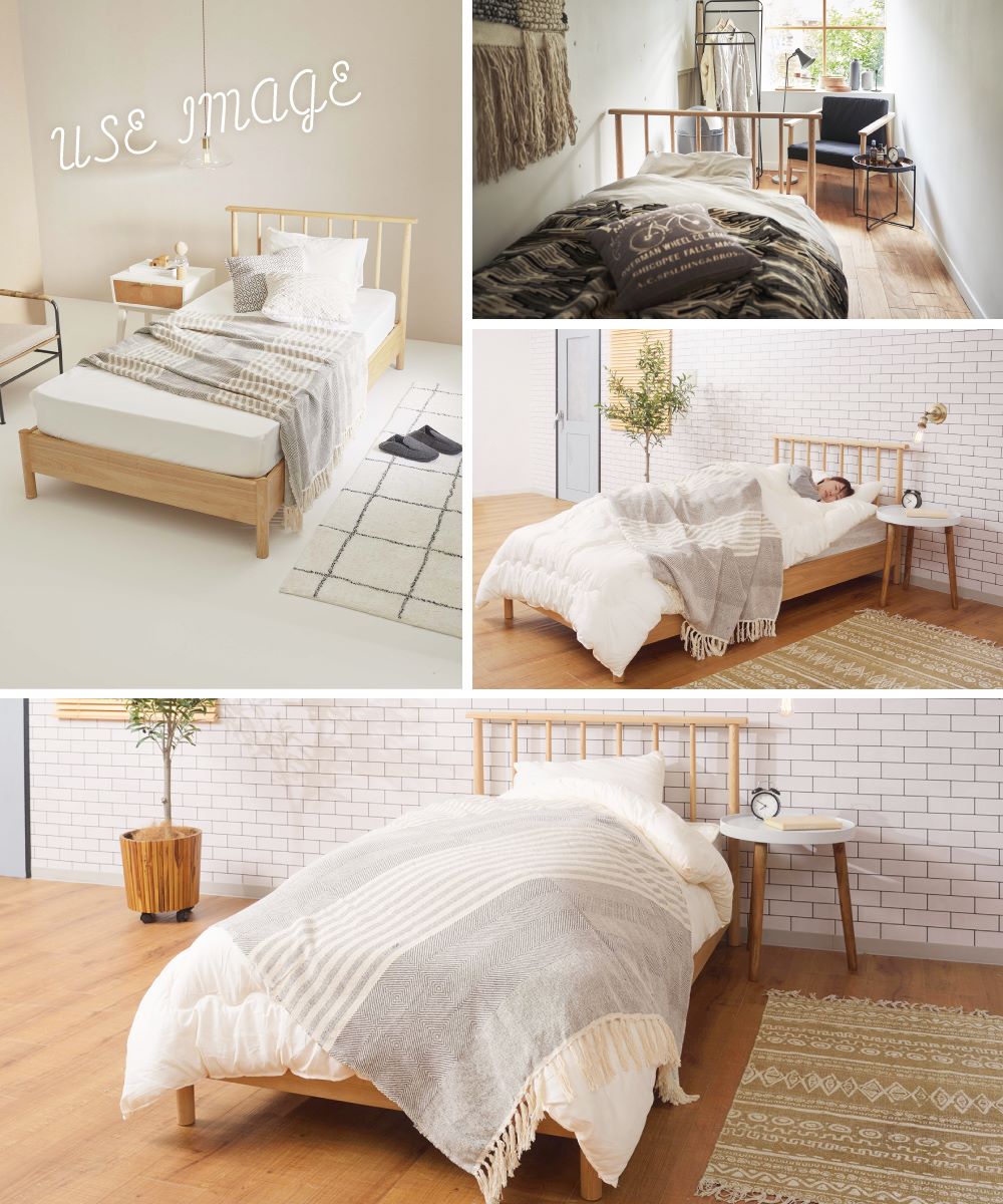 ベッドフレーム シングル すのこ すのこベッド おしゃれ 木製 北欧 : b 