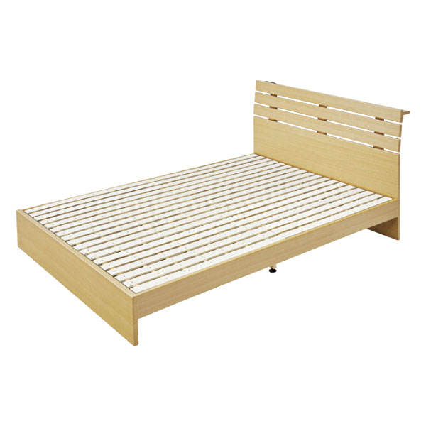 ★未使用★ダブルベッド フレームのみ(すのこ・コンセント有) ベッド 収納 ダブルベッド フレームのみ 収納付き USBコンセント付き