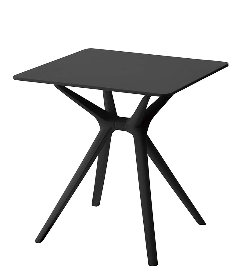 テーブル 正方形 幅70 プラスチック 屋外 カフェ ガーデン おしゃれ ブラック ホワイト 黒 白