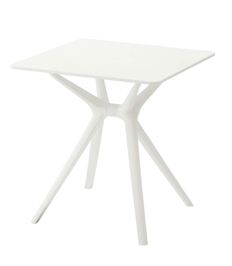 テーブル 正方形 幅70 プラスチック 屋外 カフェ ガーデン おしゃれ ブラック ホワイト 黒 白