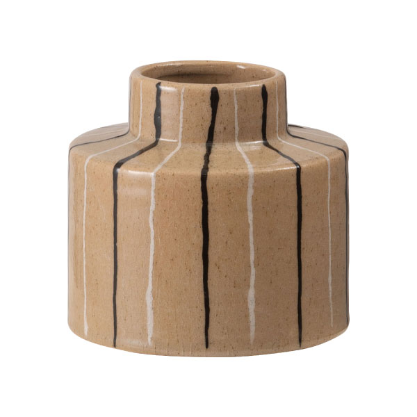 花瓶 陶器 丸 円 低め フラワーベース ナチュラル シンプル モダン