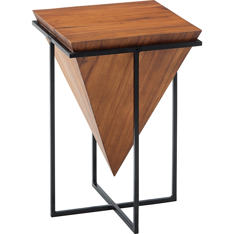 サイドテーブル おしゃれ 木製 ナイトテーブル ソファ 花台 ヴィンテージ 木製 天然木 スチール 完成品