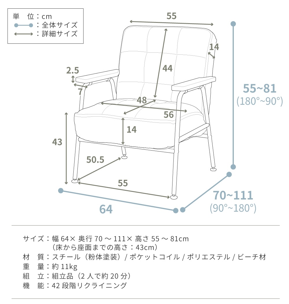 ソファー 1人掛け ソファ 1Pソファ パイプ ベージュ コーデュロイ 一人暮らし 肘掛け ポケットコイル ヴィンテージ アメリカン インダストリアル  