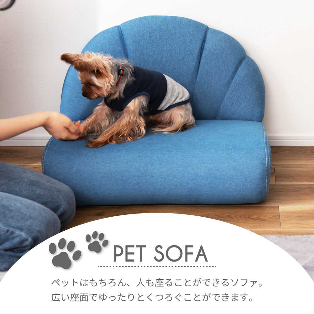 ⭐️即購入OK❣️小型犬 猫 ペットソファー 水色 37x32x13cm 東谷 人も座れる ペット ソファ 犬 猫 ネコ ねこ キャットドッグ