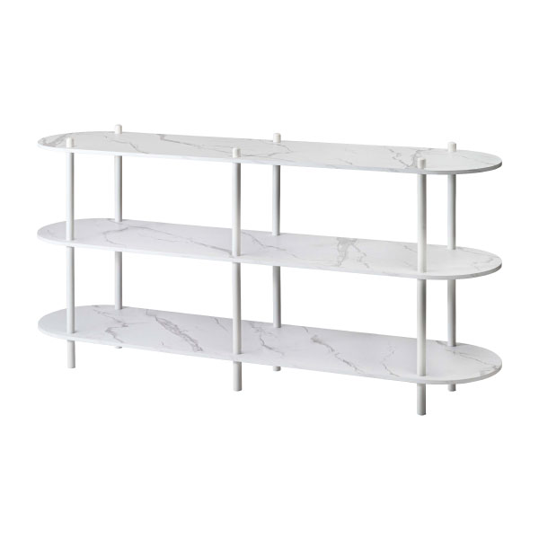 東谷 ローシェルフ 幅155 3段 高さ76 大理石調 コンクリート調