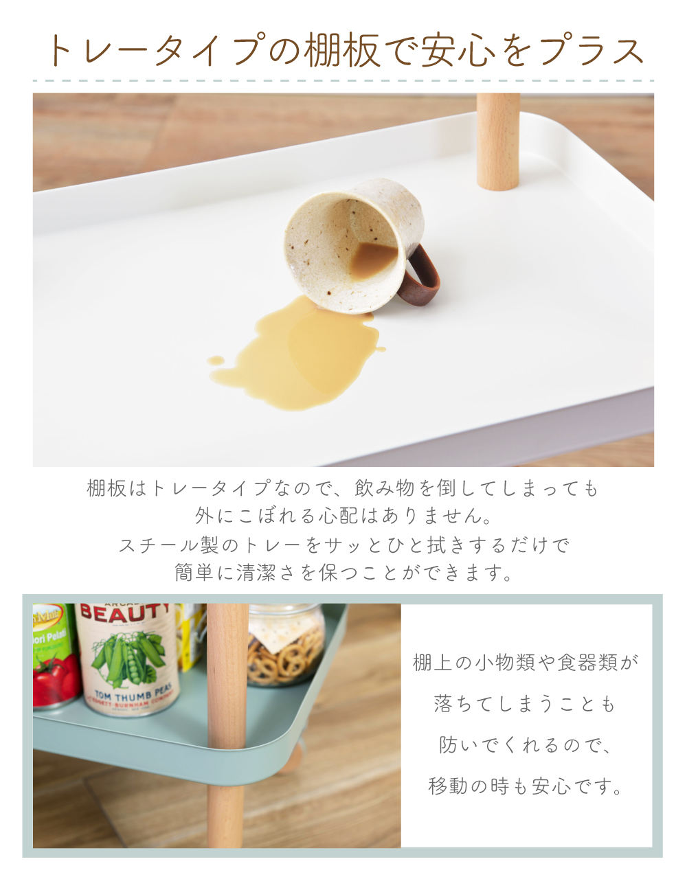 ワゴン 3段 3D マルチワゴン キッチンワゴン サイドテーブル