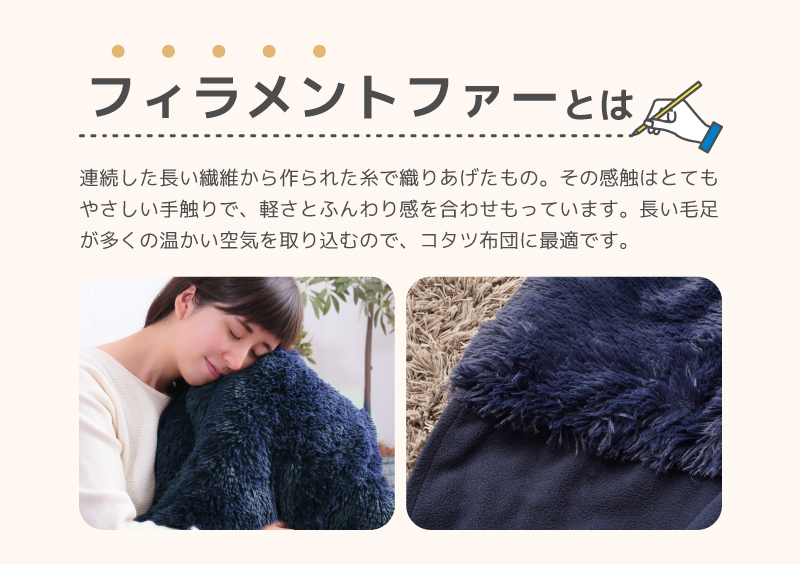 東谷 こたつ布団 長方形 215×185 省スペース ふわふわ フィラメント
