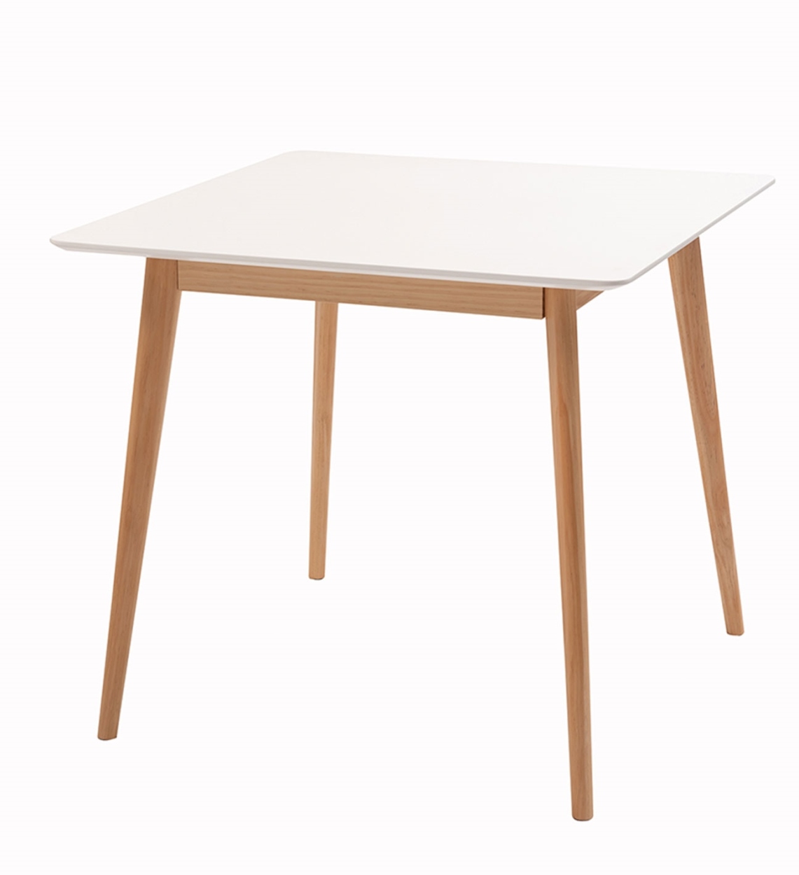 ダイニングテーブル テーブル 食卓テーブル 机 幅80cm 天然木 2人用 スクエアテーブル 正方形 おしゃれ シンプル ホワイト 白 スタイリッシュ  カフェ かわいい