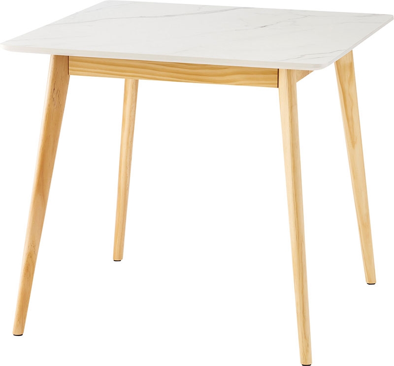 ダイニングテーブル テーブル 食卓テーブル 机 幅80cm 天然木 2人用 スクエアテーブル 正方形 おしゃれ シンプル ホワイト 白 スタイリッシュ カフェ かわいい｜palette-life｜06