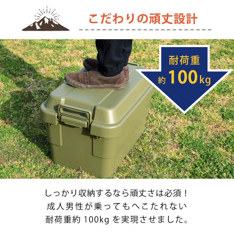 トランクカーゴ 容量50L 座れる 収納ボックス 収納ケース フタ付き おしゃれ コンテナボックス プラスチック グレー :TC-50:パレットライフ  - 通販 - Yahoo!ショッピング