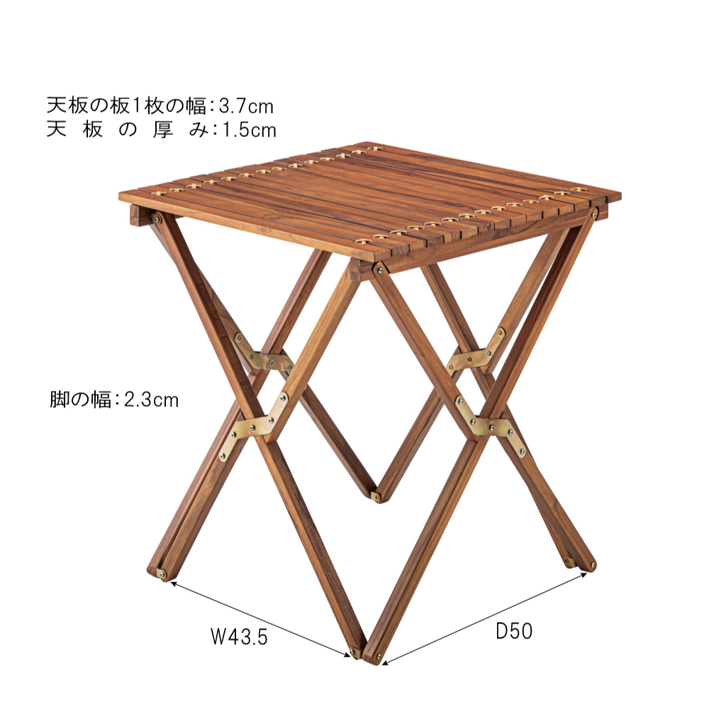 アウトドアテーブル 折りたたみ 正方形 ダイニングテーブル 2人用 木製 キャンプ おうちキャンプ キャンプギア グランピング
