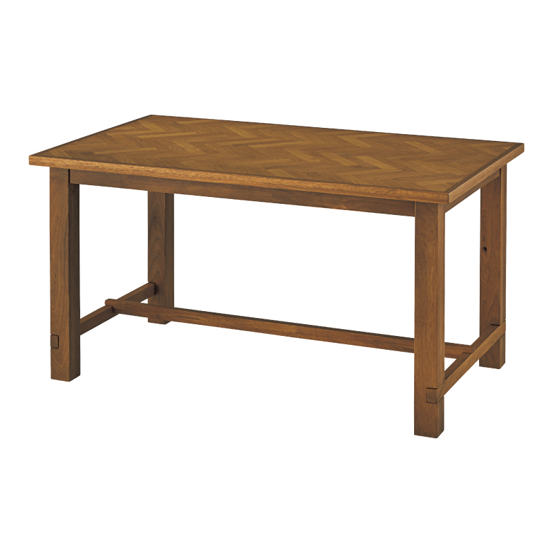 ダイニングテーブル 食卓テーブル テーブル 机 幅150cm 天然木 ヘリンボーン 木製 カントリー...