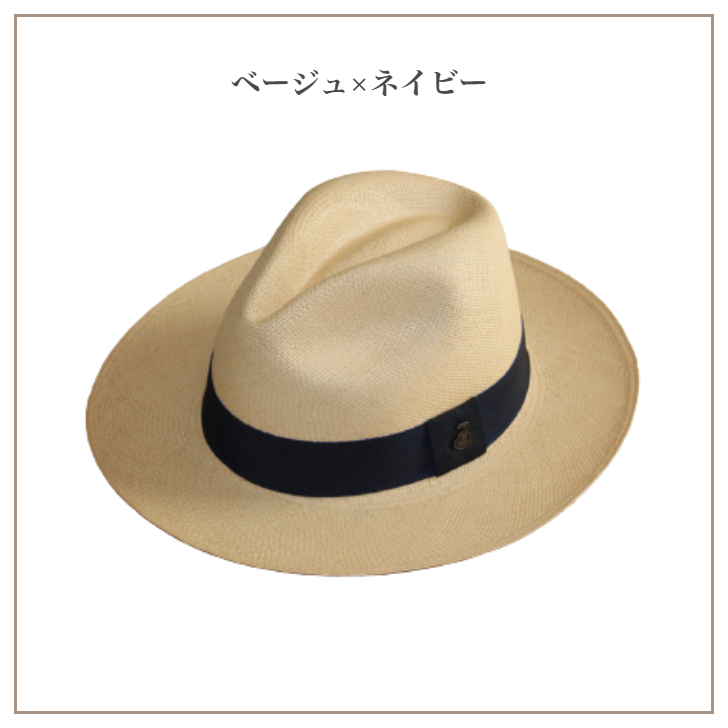 帽子 ハット メンズ レディース パナマハット パナマ帽 大きいサイズ 中折れハット 夏用中折れ帽 白 父の日 つば広 夏 xl エクアアンディーノ  ネイビーリボン