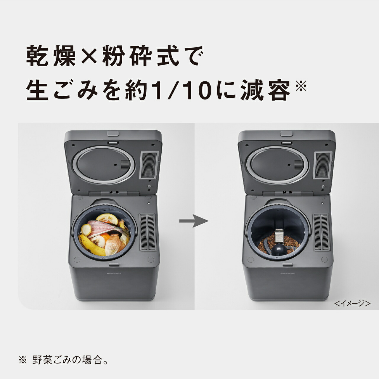 Panasonic（パナソニック） 公式店 生ごみ処理機 MS-N25-H コンパクト
