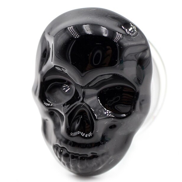 ガラス フレア プラグ ブルー ブラック スカル ドクロ 骸骨 12mm 14mm