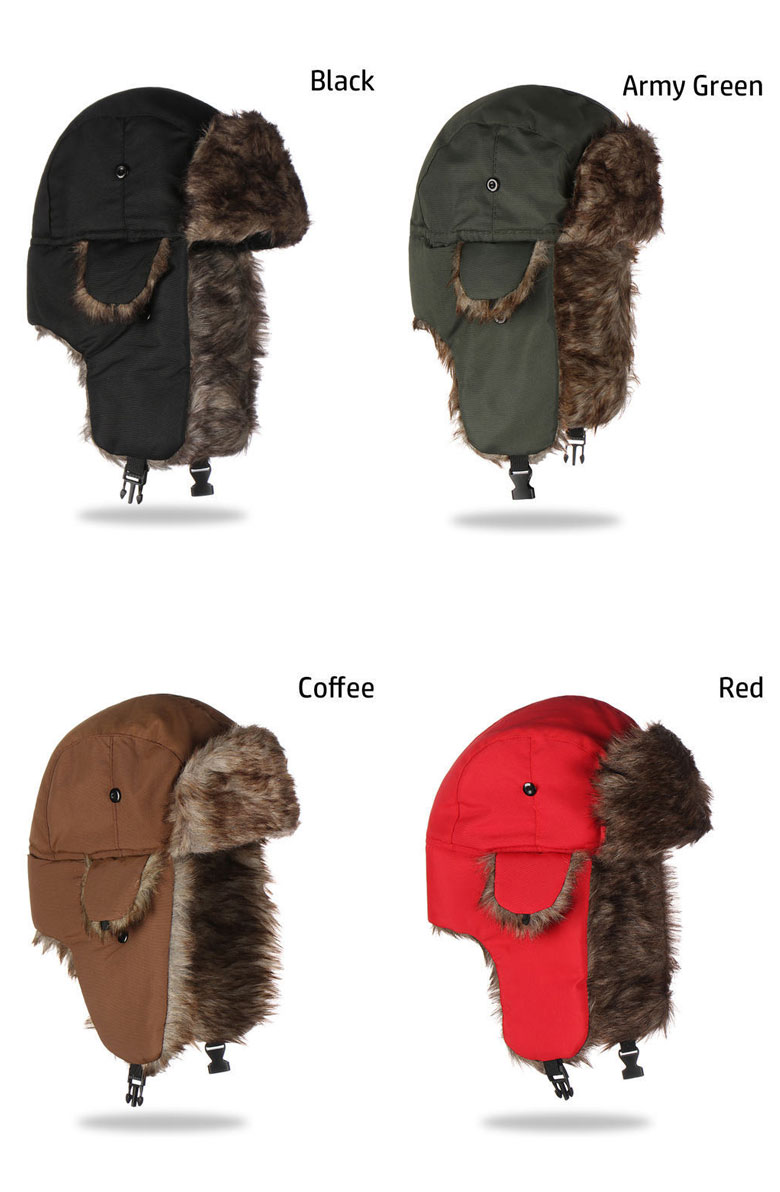 耳あて付き 帽子 ロシアファー帽子 ロシア帽子 スキー 防寒用