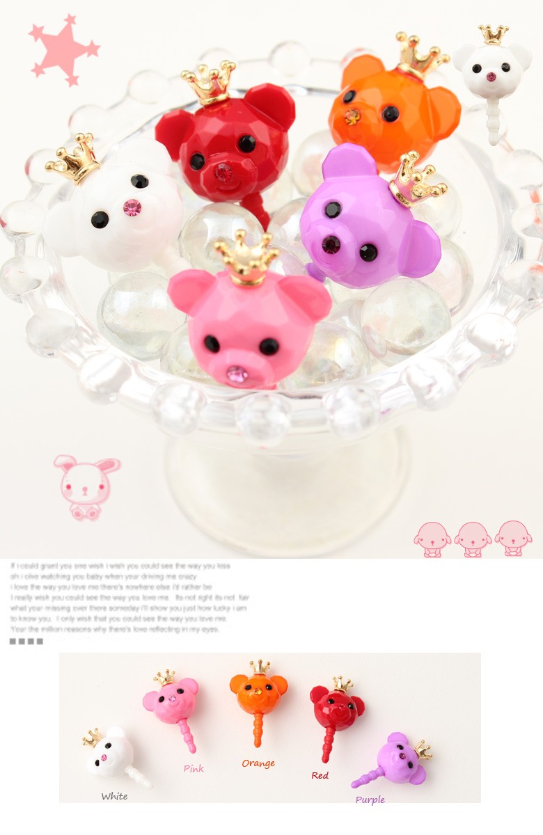 可愛いクマ のイヤフォンジャック の アクセサリーイヤホンジャック