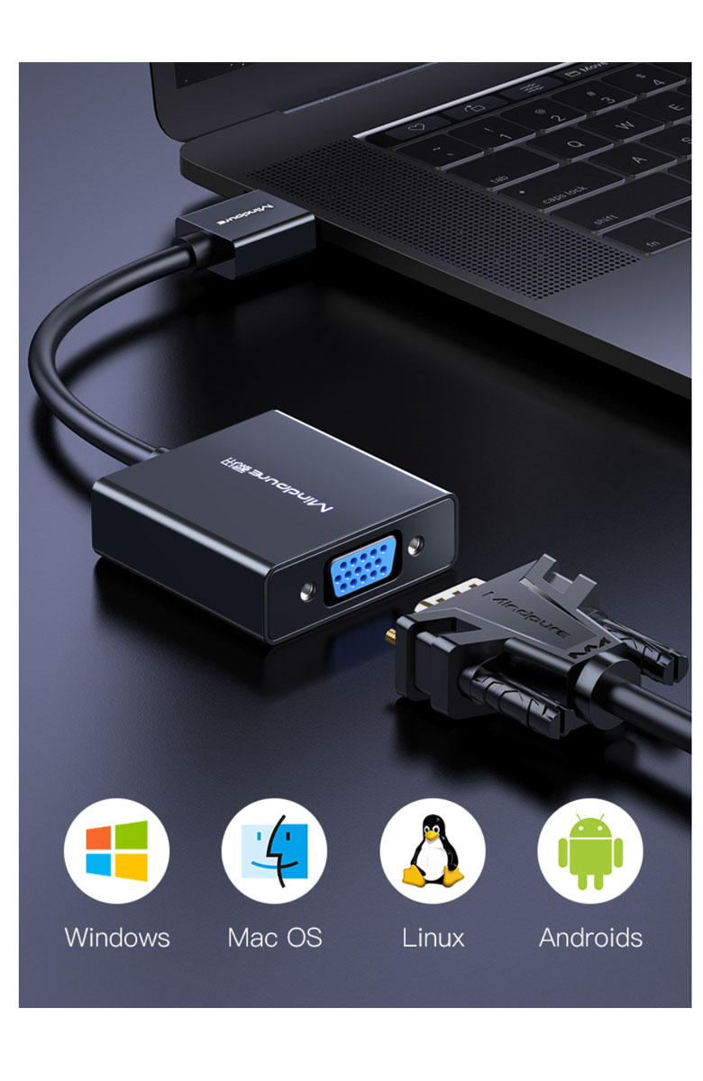 HDMI to VGA D-Sub 15ピン 変換 アダプター PC側のVGAからモニター側の