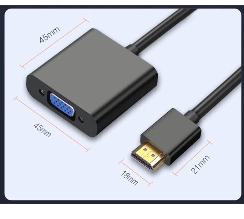 HDMI to VGA D-Sub 15ピン 変換 アダプター PC側のVGAからモニター側の