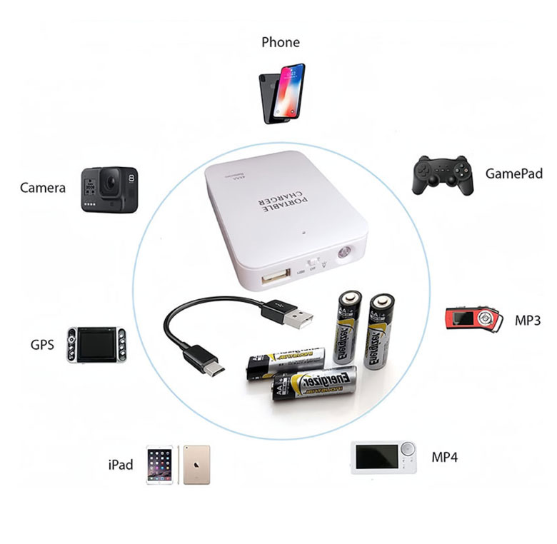 乾電池式モバイルバッテリー 充電器 軽量 iphone 乾電池式 USB 乾電池