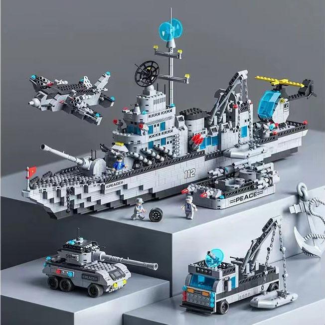 レゴ互換品 LEGO互換品 駆逐艦 1560粒 マイクラ風 ダークシティ マイン