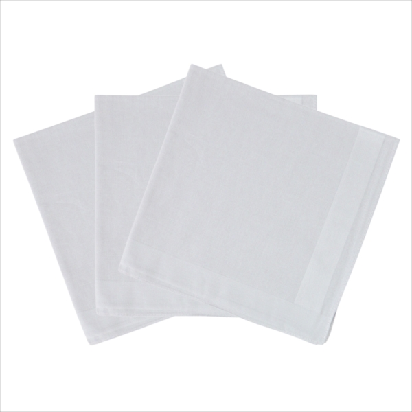 ハンカチ メンズ 3枚組 綿100% ビジネス 無地 シンプル フォーマル