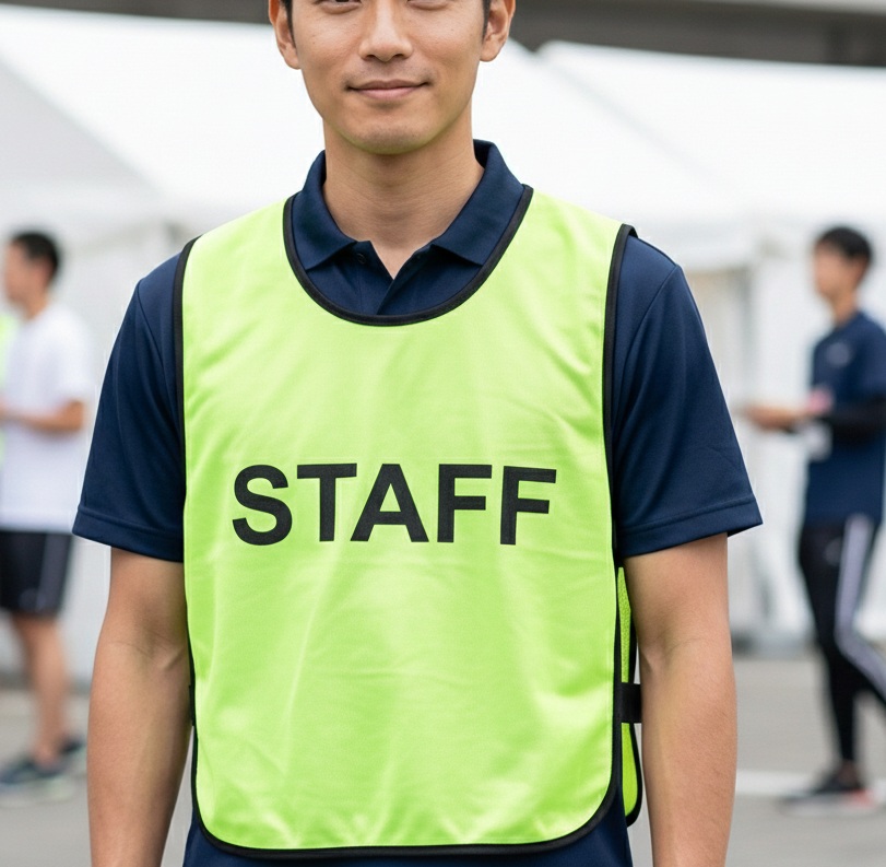 ビブス スタッフ STAFF ゼッケン ベスト 男女兼用 フリーサイズ キッズ