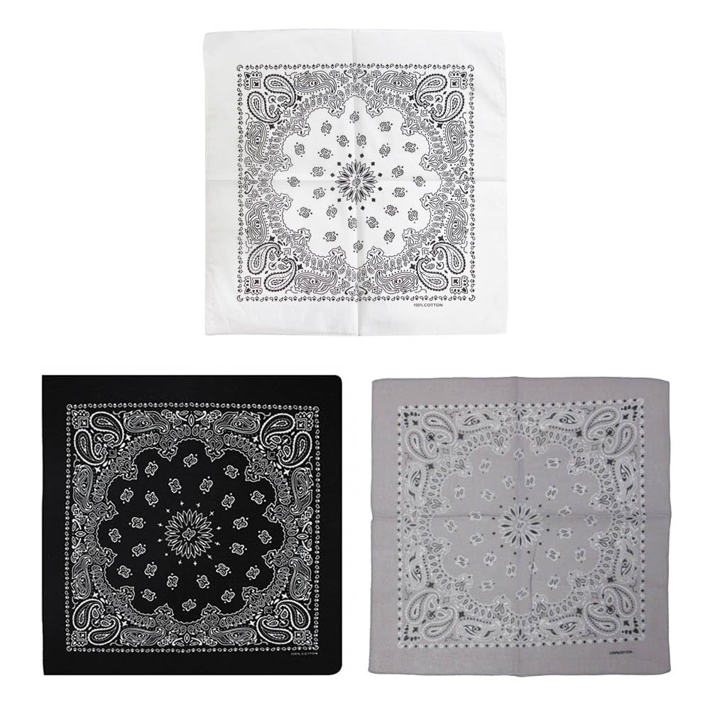 バンダナ ペイズリー柄 おしゃれ 綿100% 3枚セット 大判 ランチクロス