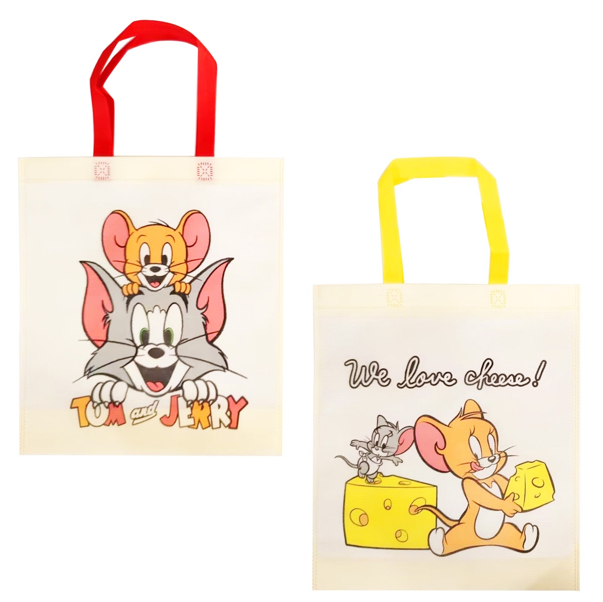 トートバッグ 2枚セット スヌーピー トム＆ジェリー ミニオンズ 不織布