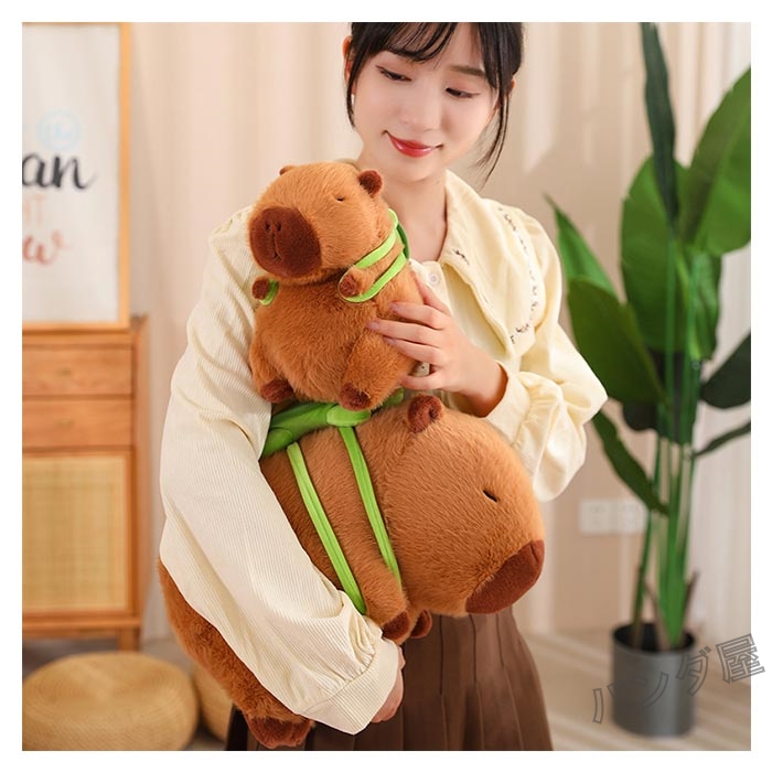 かわいいカピバラのぬいぐるみ 抱き枕 亀付き 置き物 動物 もこもこ