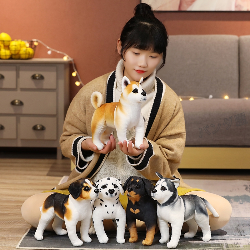 犬のぬいぐるみ 置物 シミュレーション 子犬 ワンちゃん 雑貨 玄関 癒し インテリア ロットワイラー ダルメシアン シベリアン・ハスキー ビーグル  秋田犬 25cm : pd-dog618 : パンダ屋 - 通販 - Yahoo!ショッピング