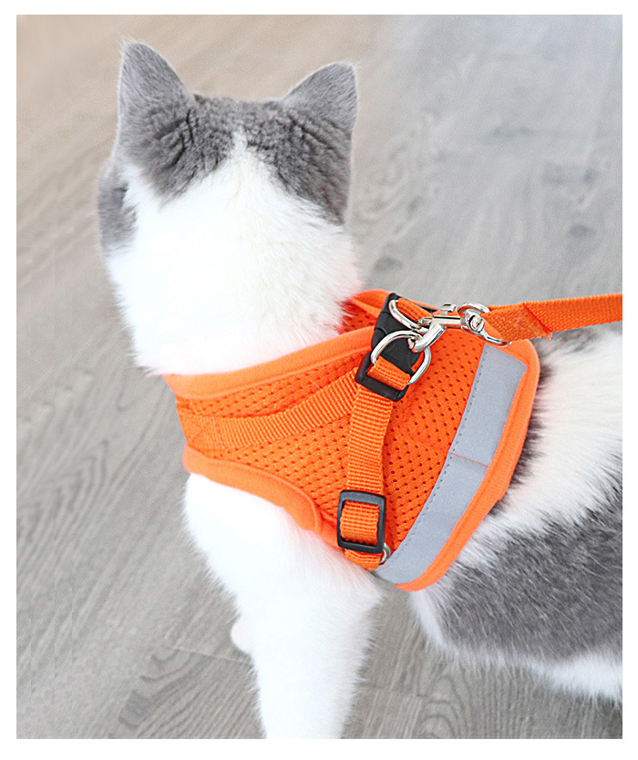 ハーネス リード付き ベスト型 SS犬用 猫用 メッシュソフトハーネス