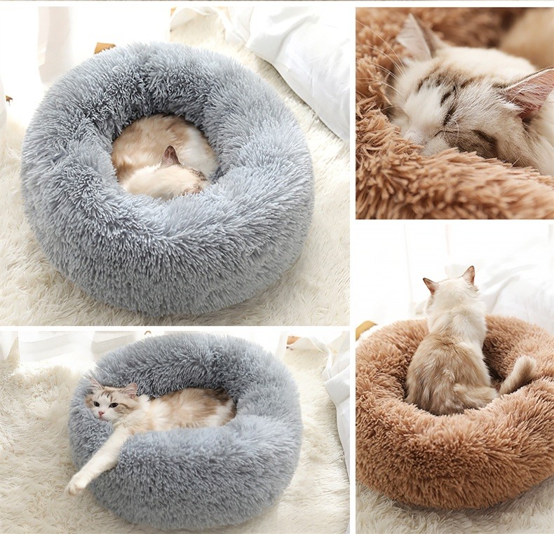 猫用ベッド ペットベッド 小型犬 猫 ペット用品 ネコ ベッド 室内 ペットハウス 猫ベッド 犬用 おしゃれ 保温 防寒 Sサイズ直径40cm